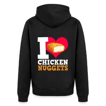 Croquettes de poulet Drôle Amateur de pépites de restauration rapide - Veste à capuche bio Premium Unisexe - noir - Dos - Nico (187cm)