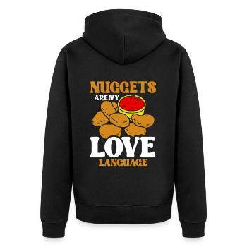 Croquettes de poulet Drôle Amateur de pépites de restauration rapide - Veste à capuche bio Premium Unisexe - noir - Dos - Nico (187cm)