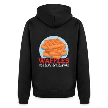 Waffles Waffle Lover Waffle Gift - Unisex Premium Organic Zip Hoodie - black - Back - Nico (187cm)