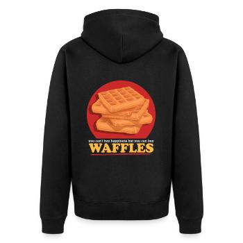 Waffles Waffle Lover Funny Waffle Gift - Unisex Premium Organic Zip Hoodie - black - Back - Nico (187cm)