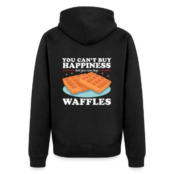 Waffle Waffle Lover Funny Waffles Gift - Unisex Premium Organic Zip Hoodie - black - Back - Nico (187cm)