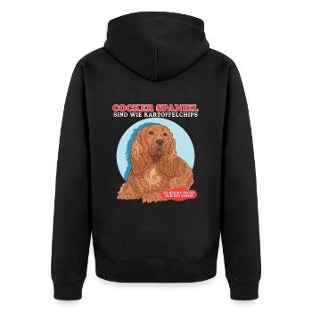 Cocker Spaniels Are Like Cocker Spaniel Gift - Unisex Premium Organic Zip Hoodie - black - Back - Nico (187cm)