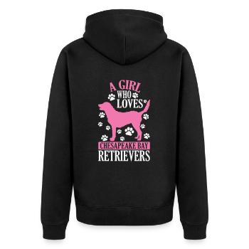 Une fille qui aime les retrievers de la baie de Chesapeake - Veste à capuche bio Premium Unisexe - noir - Dos - Nico (187cm)