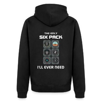 Airplane Tshirt Men's Helicopter Pilot Airplane - Unisex Premium Organic Zip Hoodie - black - Back - Nico (187cm)