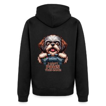 Dog gamers, Dog game freak shih tzu - Veste à capuche bio Premium Unisexe - noir - Dos - Nico (187cm)