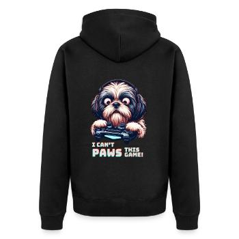 Design cool pour le Shih Tzu et les jeux vidéo - Veste à capuche bio Premium Unisexe - noir - Dos - Nico (187cm)