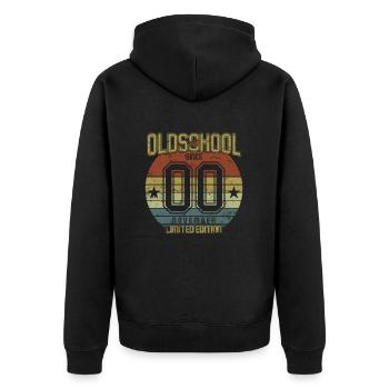 November 2000 - Birthday in November Oldschool - Unisex Premium Organic Zip Hoodie - black - Back - Nico (187cm)