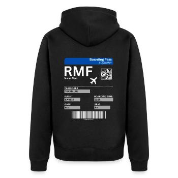 Marsa Alam Ägypten Flugticket Urlaub Idee - Unisex Premium Bio Zip Hoodie - Schwarz - Hinten - Nico (187cm)