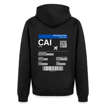 Cairo Ägypten Flugticket Kairo Urlaub Idee - Unisex Premium Bio Zip Hoodie - Schwarz - Hinten - Nico (187cm)