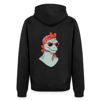 Funny Dinosaur Mom Cool Dino Wife - Unisex Premium Organic Zip Hoodie - black - Back - Nico (187cm)