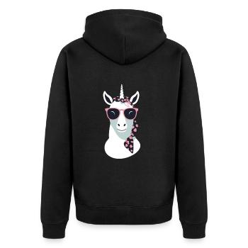 Licorne Maman Licornes Élégantes Amoureux - Veste à capuche bio Premium Unisexe - noir - Dos - Nico (187cm)
