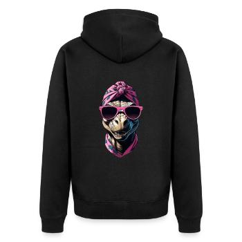 Funny Dinosaur Mom Cool Dino Woman Style - Unisex Premium Organic Zip Hoodie - black - Back - Nico (187cm)