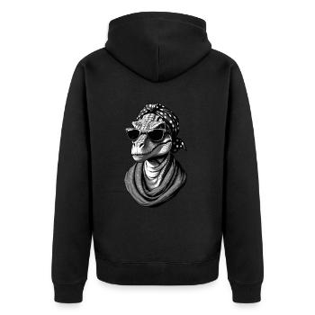 Funny Dinosaur Mom Cool Dino Woman Style - Unisex Premium Organic Zip Hoodie - black - Back - Nico (187cm)