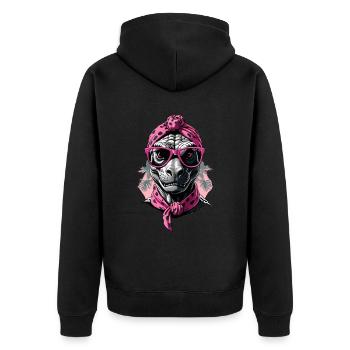 Funny Dinosaur Mom Mom Dinosaur Style - Unisex Premium Organic Zip Hoodie - black - Back - Nico (187cm)