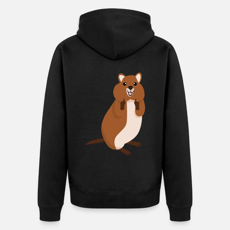 Quokka Doigt d’honneur Quokkas - Veste à capuche bio Premium Unisexe - noir