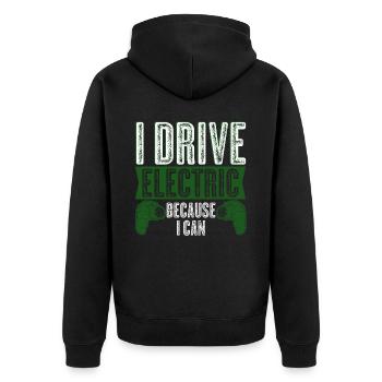 E-Car Electric Vehicle Electric Car - Unisex Premium Organic Zip Hoodie - black - Back - Nico (187cm)