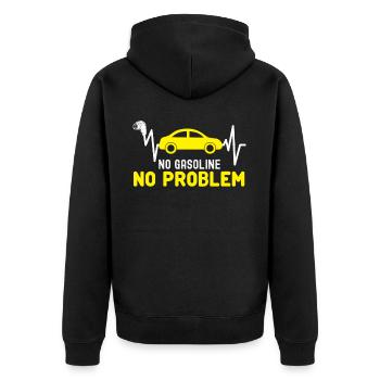 Electric Car Charger Electric Vehicle - Unisex Premium Bio Zip Hoodie - Schwarz - Hinten - Nico (187cm)