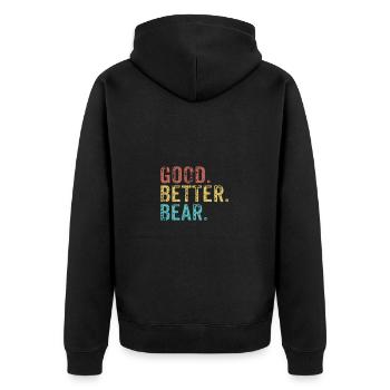 Good better Bear - Unisex Premium Organic Zip Hoodie - black - Back - Nico (187cm)