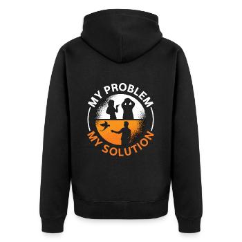Macaw Lover My Problem My Solution Pictogram Dad - Unisex Premium Organic Zip Hoodie - black - Back - Nico (187cm)