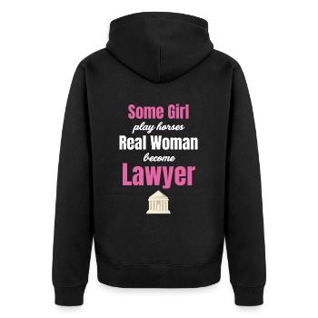 Einige Mädchen Spielen Pferd Echte Frauen Werden - Unisex Premium Bio Zip Hoodie - Schwarz - Hinten - Nico (187cm)