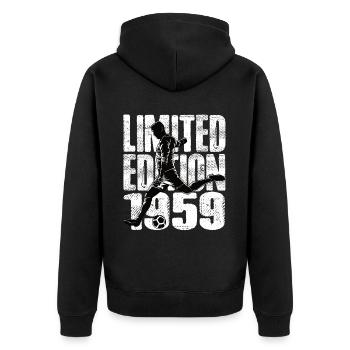 Limited Edition 1959 Limited Edition Fußball - Unisex Premium Bio Zip Hoodie - Schwarz - Hinten - Nico (187cm)