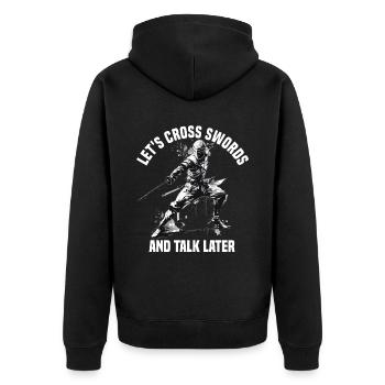 Masque Fencer Sport Design Sur Jeu Sur L’escrime De Combat - Veste à capuche bio Premium Unisexe - noir - Dos - Nico (187cm)