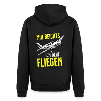 Airplane Tshirt Men's Helicopter Pilot Airplane - Unisex Premium Organic Zip Hoodie - black - Back - Nico (187cm)