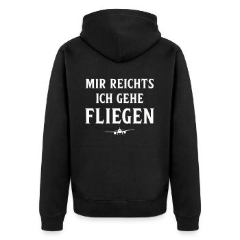 Airplane Tshirt Men's Helicopter Pilot Airplane - Unisex Premium Organic Zip Hoodie - black - Back - Nico (187cm)