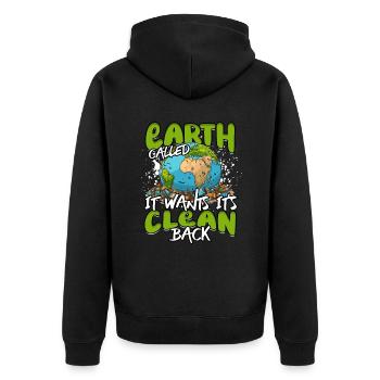 Environmental Protection Environmentalists - Unisex Premium Organic Zip Hoodie - black - Back - Nico (187cm)