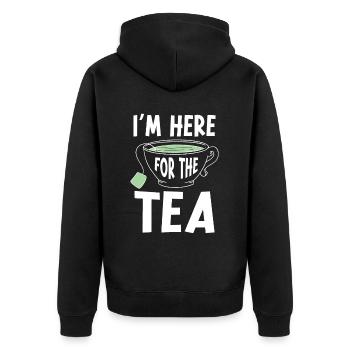 Tea Drinker Tea - Unisex Premium Organic Zip Hoodie - black - Back - Nico (187cm)