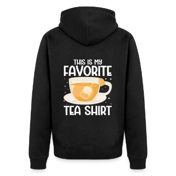 Tea Drinker Tea - Unisex Premium Organic Zip Hoodie - black - Back - Nico (187cm)