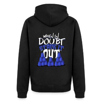 Sport Stacking Speed Stacker Cup Stacking - Unisex Premium Bio Zip Hoodie - Schwarz - Hinten - Nico (187cm)