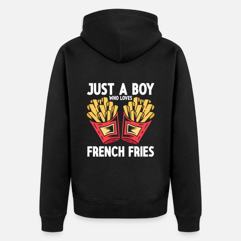 Restauration rapide Frites - Veste à capuche bio Premium Unisexe - noir