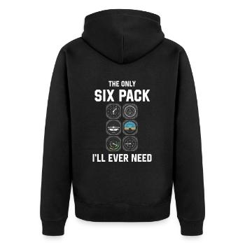 Airplane Tshirt Men's Helicopter Pilot Airplane - Unisex Premium Organic Zip Hoodie - black - Back - Nico (187cm)