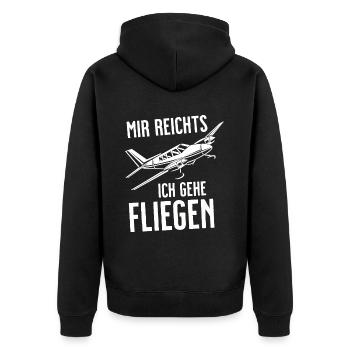 Airplane Tshirt Men's Helicopter Pilot Airplane - Unisex Premium Organic Zip Hoodie - black - Back - Nico (187cm)