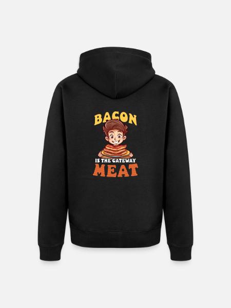 Bacon Gateway Fleisch - Unisex Premium Bio Zip Hoodie - Schwarz