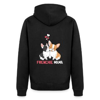 Best French Bulldog Mom - Unisex Premium Organic Zip Hoodie - black - Back - Nico (187cm)