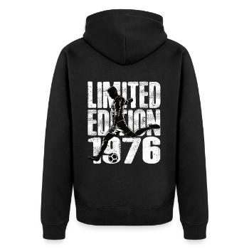 Édition limitée 1976 Édition limitée Football - Veste à capuche bio Premium Unisexe - noir - Dos - Nico (187cm)