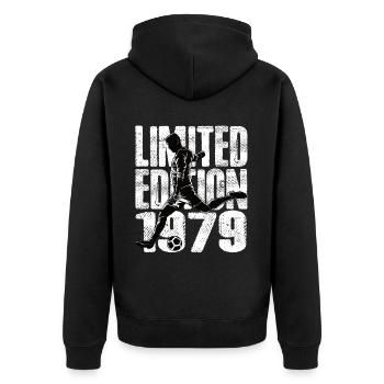 Limited Edition 1979 Limited Edition Football - Unisex Premium Organic Zip Hoodie - black - Back - Nico (187cm)
