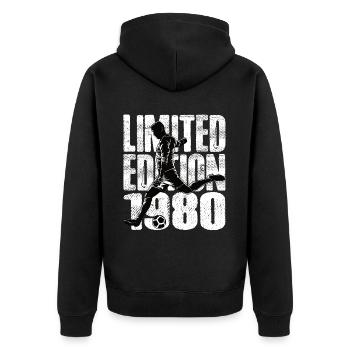 Édition limitée 1980 Édition limitée Football - Veste à capuche bio Premium Unisexe - noir - Dos - Nico (187cm)