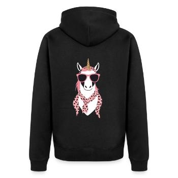 Licorne Maman Licornes Élégantes Maman Aimante - Veste à capuche bio Premium Unisexe - noir - Dos - Nico (187cm)