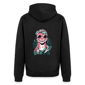 Drôle Dinosaure Maman Cool Dino Femme Style - Veste à capuche bio Premium Unisexe - noir - Dos - Nico (187cm)