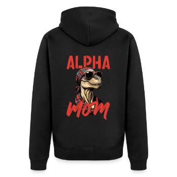 Maman alpha Drôle Dinosaure Iconique Maman - Veste à capuche bio Premium Unisexe - noir - Dos - Nico (187cm)