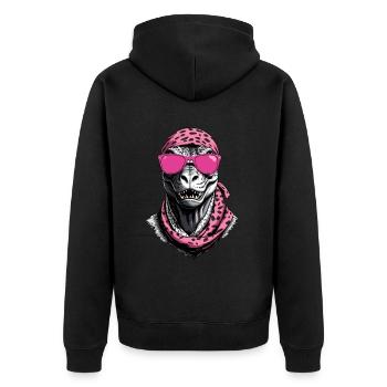 Drôle de maman dinosaure et femme dinosaure cool - Veste à capuche bio Premium Unisexe - noir - Dos - Nico (187cm)