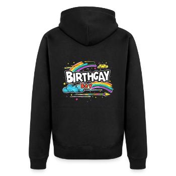 It's my birthgay birth-gay lgbt gay - Unisex Premium Organic Zip Hoodie - black - Back - Nico (187cm)
