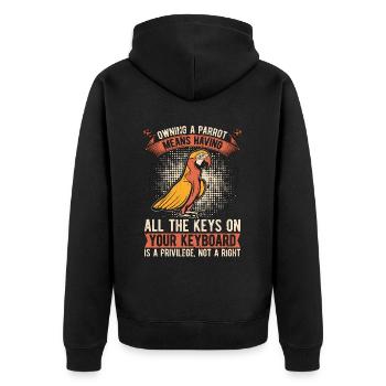 Posséder un perroquet signifie un ornithologue amateur de perroquets - Veste à capuche bio Premium Unisexe - noir - Dos - Nico (187cm)