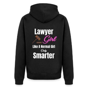 Anwältin Mädchen Wie Ein Normales Mädchen, Nur - Unisex Premium Bio Zip Hoodie - Schwarz - Hinten - Nico (187cm)