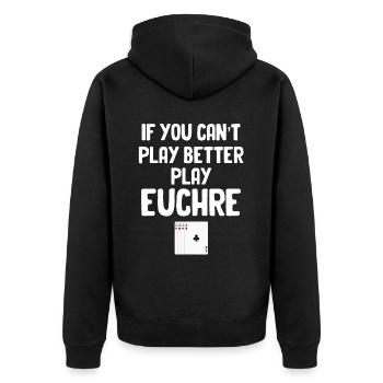 Wenn Sie Nicht Besser Spielen Können, Spielen Sie - Unisex Premium Bio Zip Hoodie - Schwarz - Hinten - Nico (187cm)