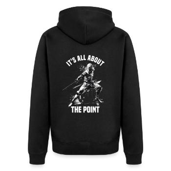 Masque Fencer Sport Design Sur Jeu Sur L’escrime De Combat - Veste à capuche bio Premium Unisexe - noir - Dos - Nico (187cm)