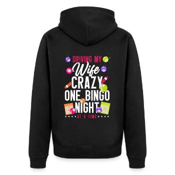 Bingo Player Husband Wife Driving - Unisex Premium Organic Zip Hoodie - black - Back - Nico (187cm)